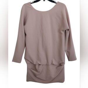 Jay Ahr X Intermix Elegant Blush Pink Asymmetrical Long Sleeve Dress Size Petite